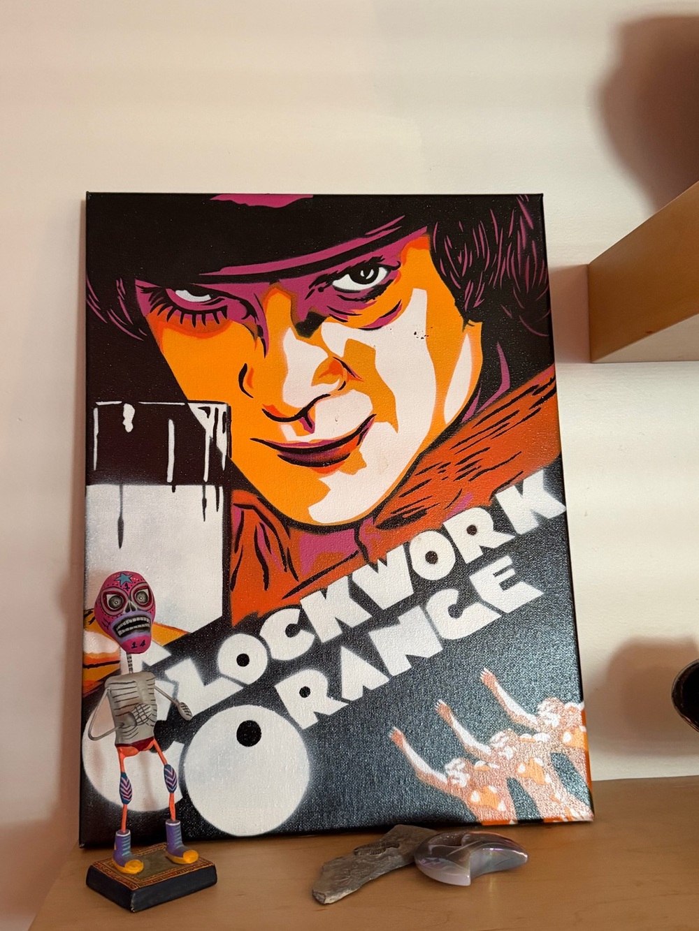 Mr babes art retro pop art one eye graffiti clockwork orange painting